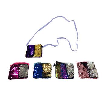 4"x3.75" Reversible Sequin Change Purse [Cross Body]